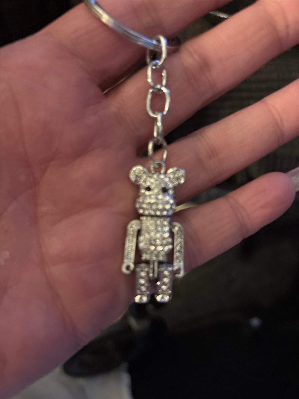 Key Chain-Crystal Rhinestone Robot Keychain, Diamond Inlaid newt - Picture 4 of 7